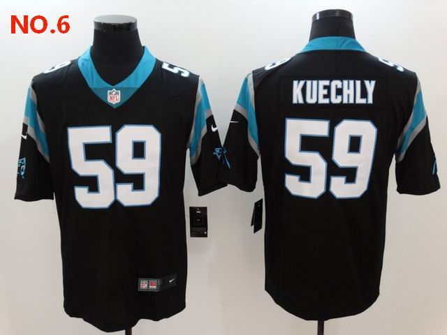 Men's Carolina Panthers #59 Luke Kuechly Jersey NO.6;